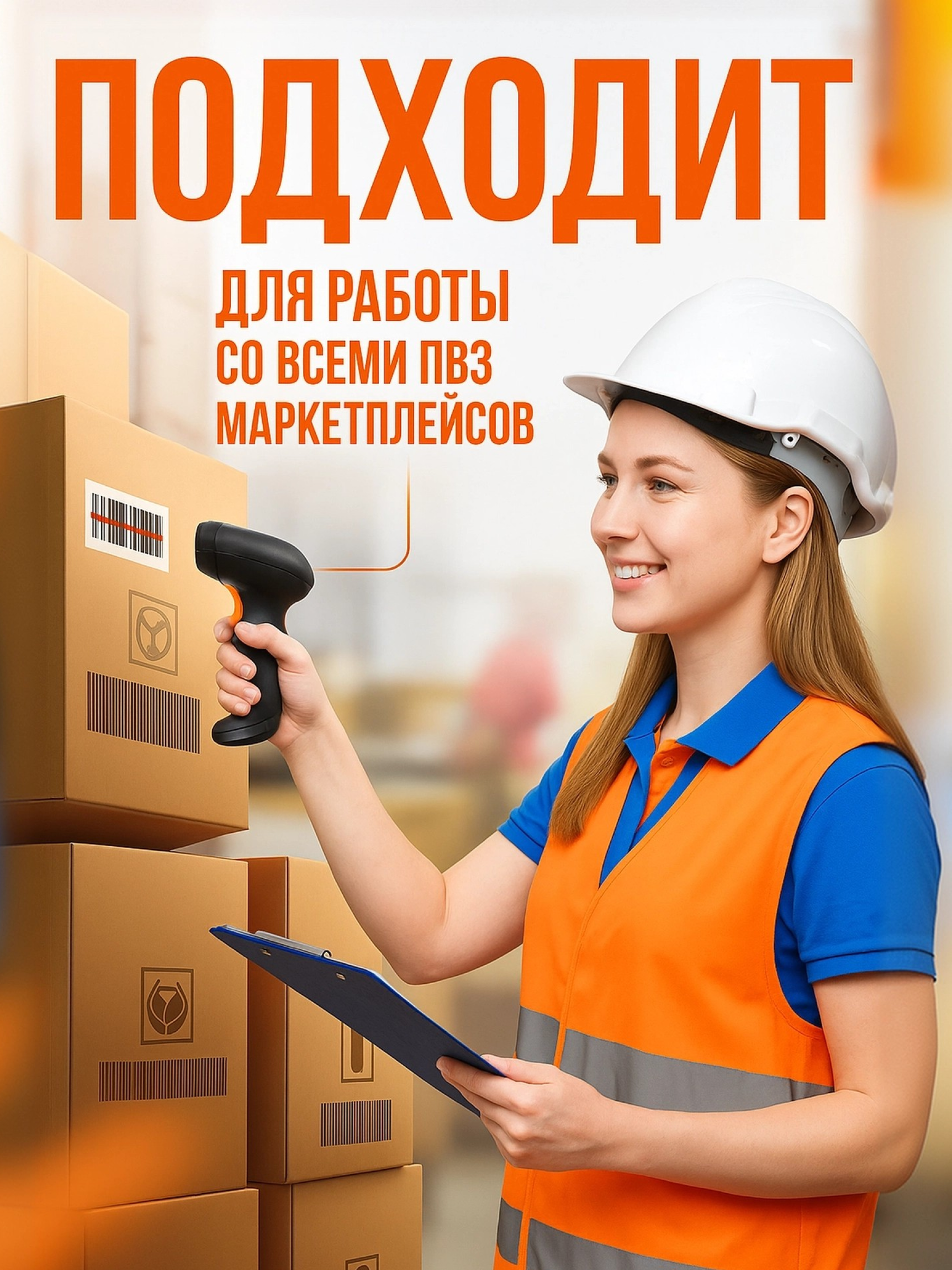 Сканер штрих кода беспроводной 2D Scanmaster оранжевый - 12